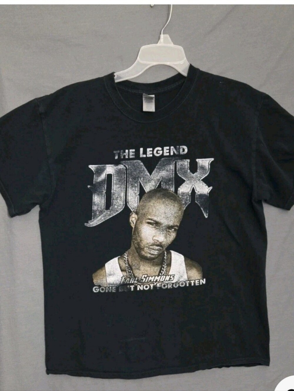 DMX Tribute Graphic Tee Earl Simmons Memorial Shirt Black Faded Grunge Style